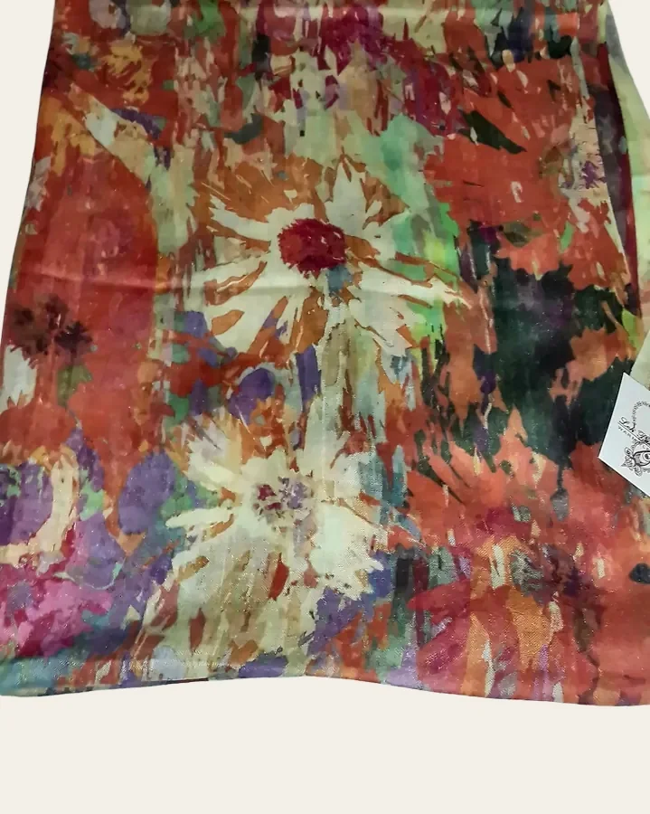 Floral printed stole from the Leh Pashmina archive