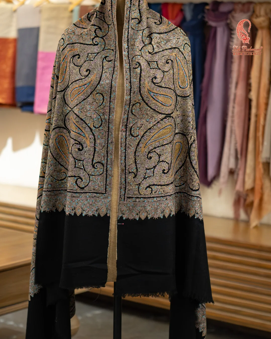 Charcoal paisley shawl