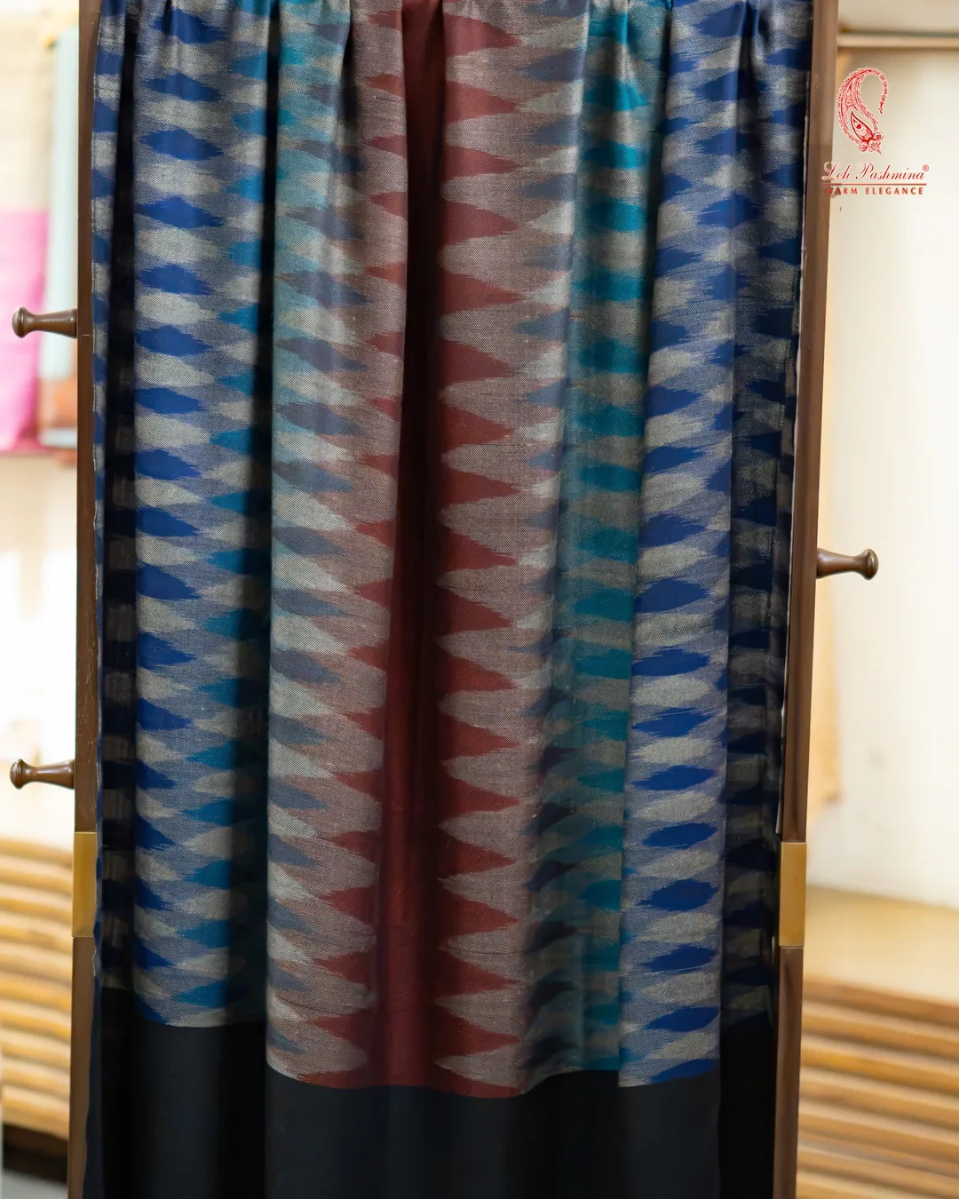 Teal & blue chevron stole