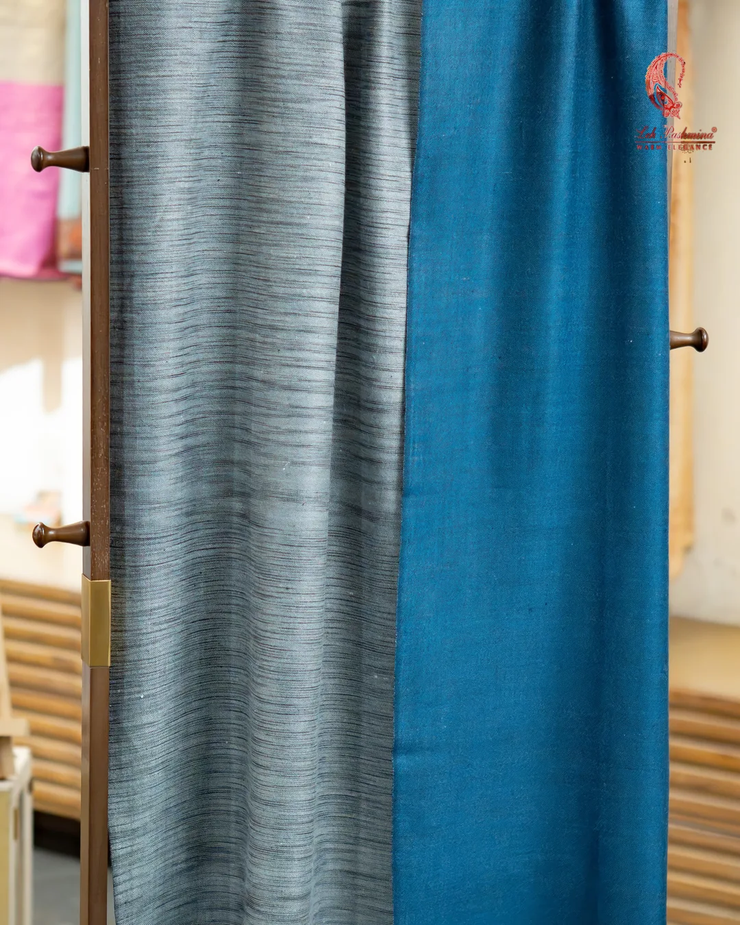 Grey & teal two-tone stole